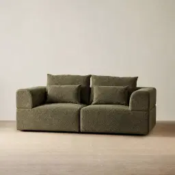Riviera III Winter Moss 2 Pieces Modular Fabric Sofa