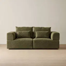 Riviera III Winter Moss 2 Pieces Modular Fabric Sofa