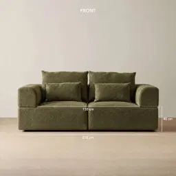 Riviera III Winter Moss 2 Pieces Modular Fabric Sofa