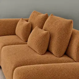 Riviera III Vintage Mustard Woven Fabric Modular Sofa