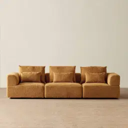 Riviera III Vintage Mustard 3 Pieces Modular Fabric Sofa