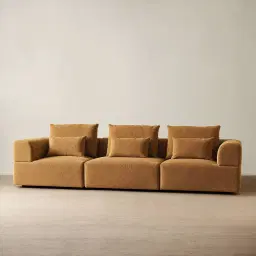 Riviera III Vintage Mustard 3 Pieces Modular Fabric Sofa