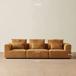 Riviera III Vintage Mustard 3 Pieces Modular Fabric Sofa