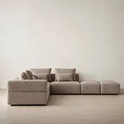Riviera III Warm Taupe Woven Fabric Modular Sofa