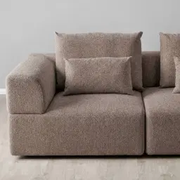 Riviera III Warm Taupe Woven Fabric Modular Sofa