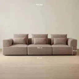 Riviera III Warm Taupe 3 Pieces Modular Fabric Sofa