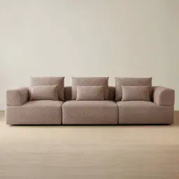 Riviera III Warm Taupe 3 Pieces Modular Fabric Sofa