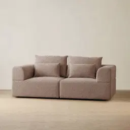 Riviera III Warm Taupe 2 Pieces Modular Fabric Sofa
