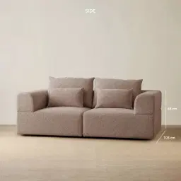 Riviera III Warm Taupe 2 Pieces Modular Fabric Sofa