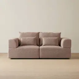 Riviera III Warm Taupe 2 Pieces Modular Fabric Sofa