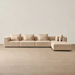 Riviera III Antelope Woven Fabric Modular Sofa