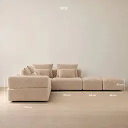 Riviera III Antelope Woven Fabric Modular Sofa