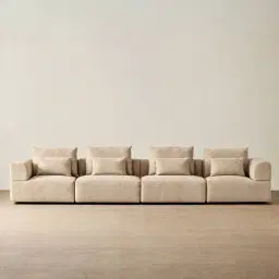 Riviera III Antelope 4 Pieces Modular Fabric Sofa
