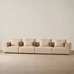 Riviera III Antelope 4 Pieces Modular Fabric Sofa