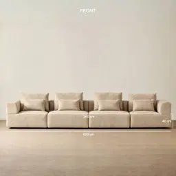 Riviera III Antelope 4 Pieces Modular Fabric Sofa
