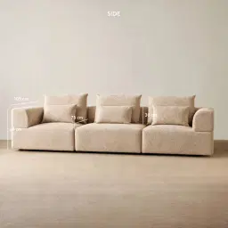 Riviera III Antelope 3 Pieces Modular Fabric Sofa