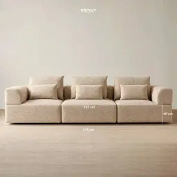 Riviera III Antelope 3 Pieces Modular Fabric Sofa