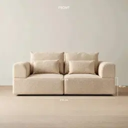 Riviera III Antelope 2 Pieces Modular Fabric Sofa
