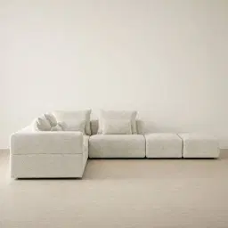 Riviera III Pearl Beige Fabric Modular Sofa