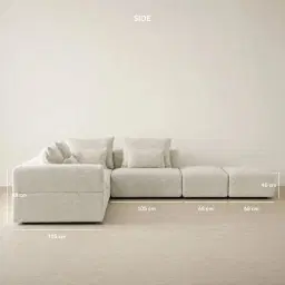 Riviera III Pearl Beige Fabric Modular Sofa