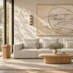 Riviera III Pearl Beige 3 Pieces Modular Fabric Sofa
