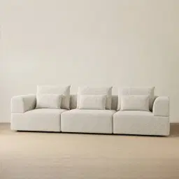 Riviera III Pearl Beige 3 Pieces Modular Fabric Sofa