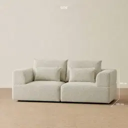 Riviera III Pearl Beige 2 Pieces Modular Fabric Sofa