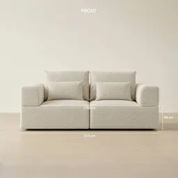 Riviera III Pearl Beige 2 Pieces Modular Fabric Sofa