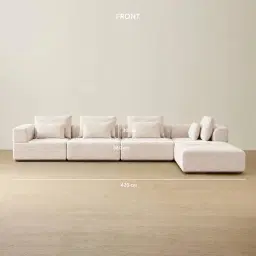 Riviera III Stone White Fabric Modular Sofa