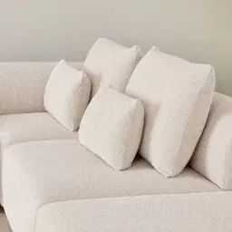 Riviera III Stone White Fabric Modular Sofa