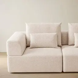 Riviera III Stone White 4 Pieces Modular Fabric Sofa