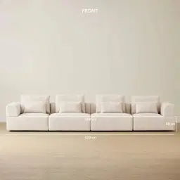 Riviera III Stone White 4 Pieces Modular Fabric Sofa