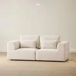 Riviera III Stone White 2 Pieces Modular Fabric Sofa