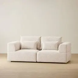 Riviera III Stone White 2 Pieces Modular Fabric Sofa