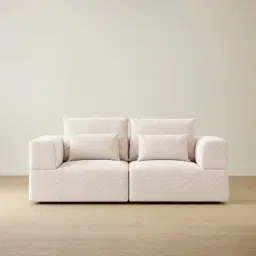 Riviera III Stone White 2 Pieces Modular Fabric Sofa