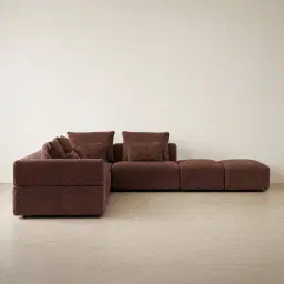 Riviera III Pecan Boucle Fabric Modular Sofa
