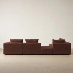 Riviera III Pecan Boucle Fabric Modular Sofa