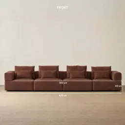 Riviera III Pecan Boucle 4 Pieces Modular Fabric Sofa