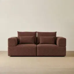 Riviera III Pecan Boucle 2 Pieces Modular Fabric Sofa