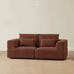 Riviera III Pecan Boucle 2 Pieces Modular Fabric Sofa
