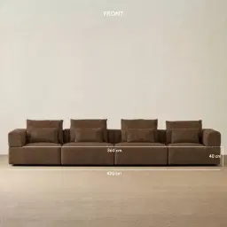 Riviera III Bistre Brown Boucle 4 Pieces Modular Fabric Sofa