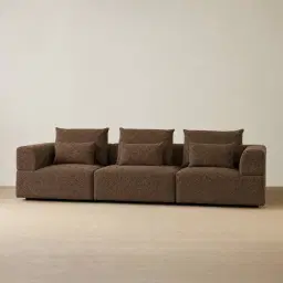 Riviera III Bistre Brown Boucle 3 Pieces Modular Fabric Sofa
