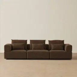 Riviera III Bistre Brown Boucle 3 Pieces Modular Fabric Sofa