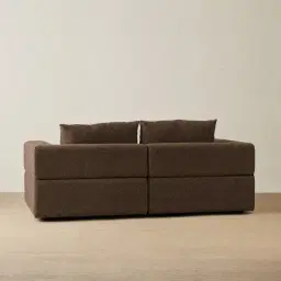 Riviera III Bistre Brown Boucle 2 Pieces Modular Fabric Sofa