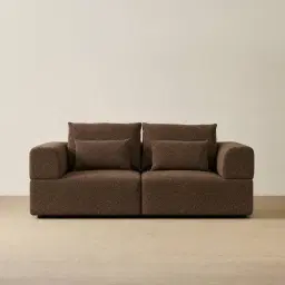 Riviera III Bistre Brown Boucle 2 Pieces Modular Fabric Sofa