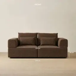 Riviera III Bistre Brown Boucle 2 Pieces Modular Fabric Sofa