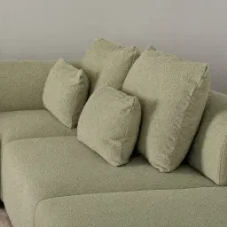 Riviera III Basil Green Boucle Fabric Modular Sofa