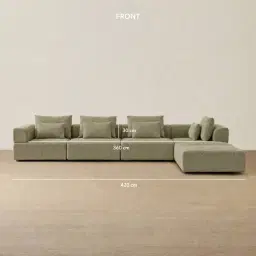 Riviera III Basil Green Boucle Fabric Modular Sofa
