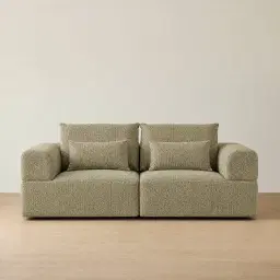 Riviera III Basil Green Boucle 2 Pieces Modular Fabric Sofa