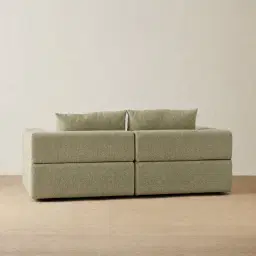 Riviera III Basil Green Boucle 2 Pieces Modular Fabric Sofa
